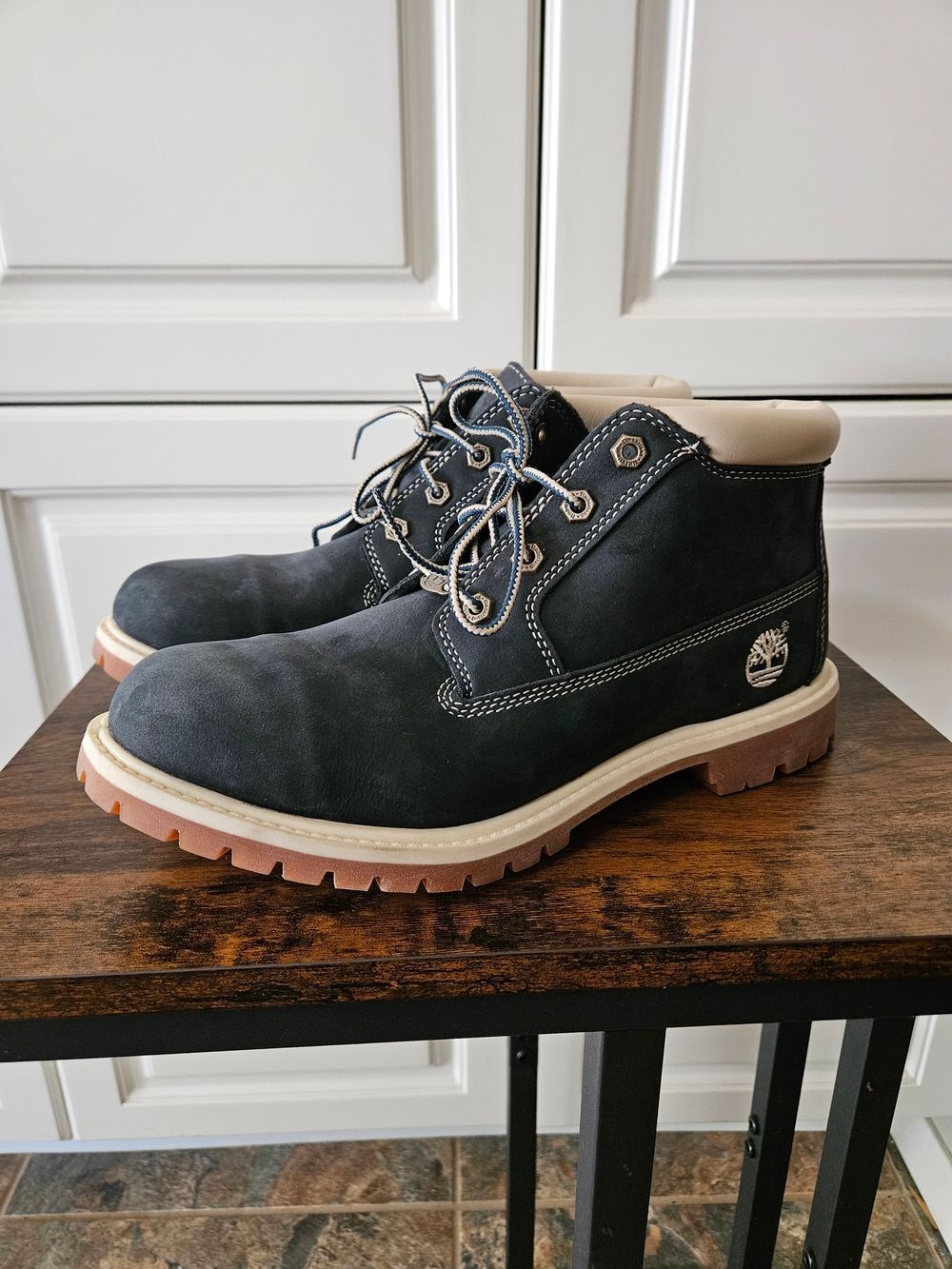 Timberland Wide Nellie Navy Nubuck Chukka Boots Gorpcore Granola Hiking Outdoors - Picture 3 of 7